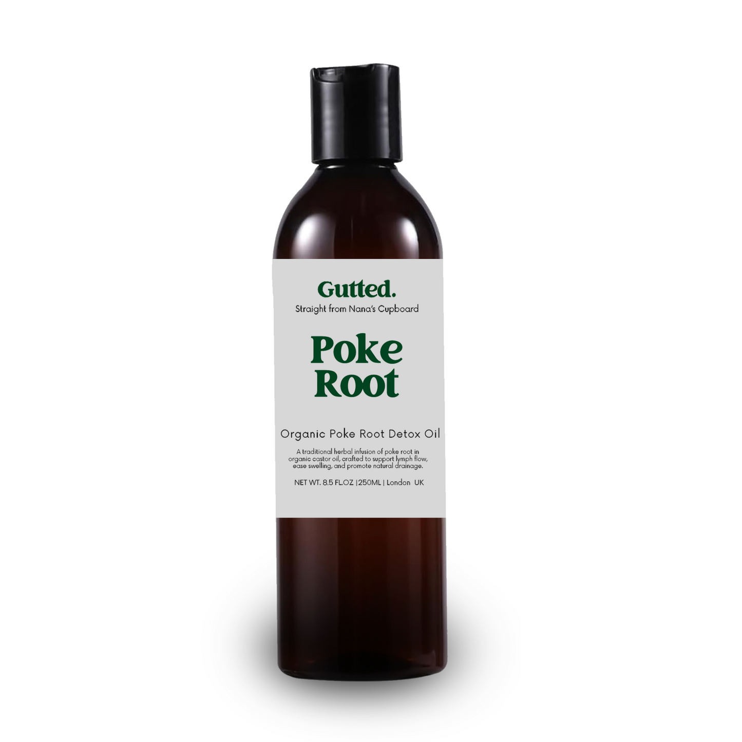 Organic Poke Root Castor Oil Refill – 250ml | Herbal Oil for Packs & Detox Rituals
