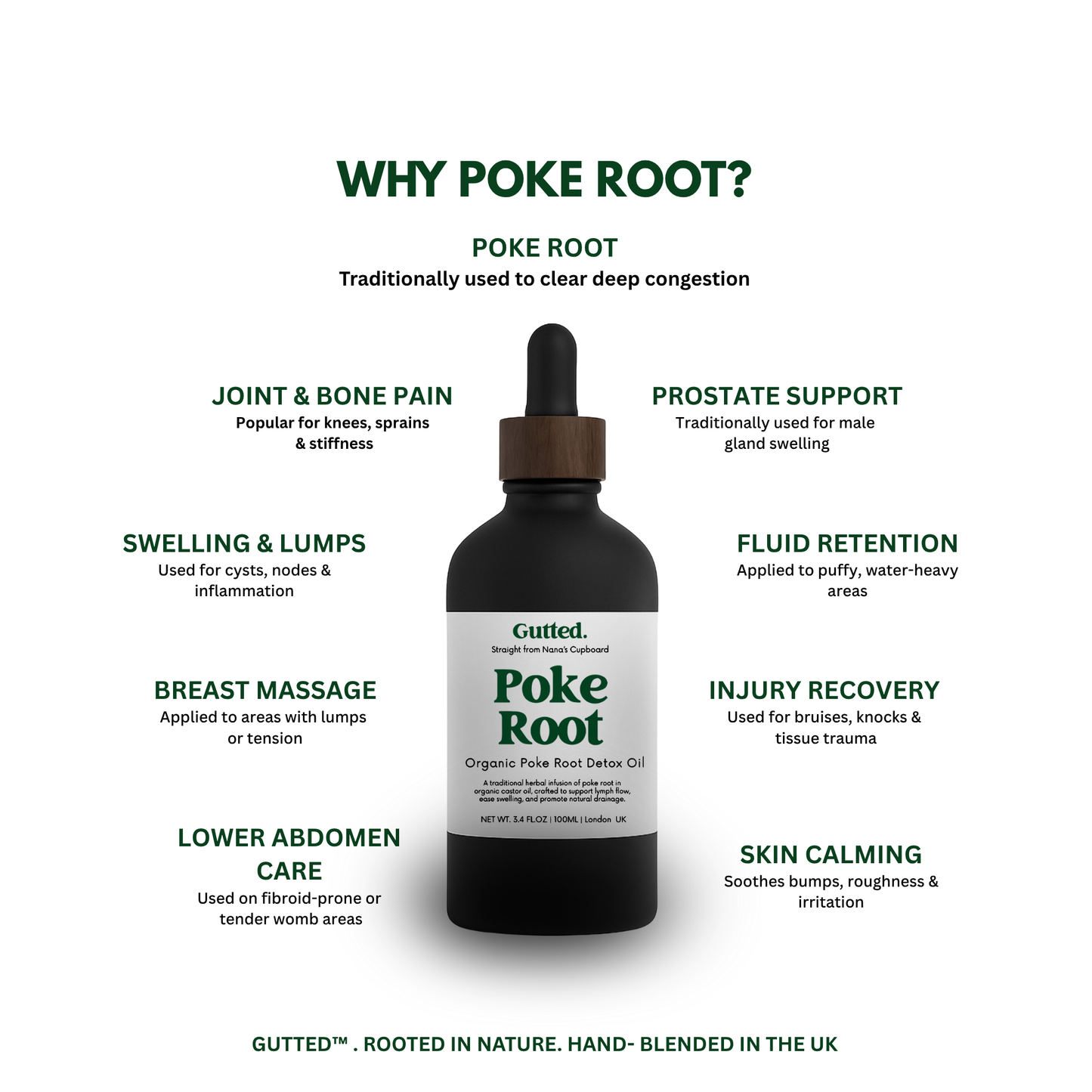 Organic Poke Root Oil – 5 x 100ml Bottles | Wild-Infused Oil for Lymphatic Support