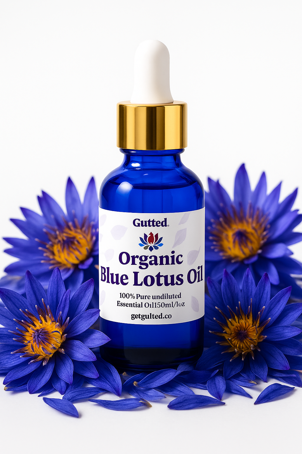 Gutted Blue Egyptian Lotus Oil 100% Pure Undiluted Essential Oil 30ml/5oz for Skin Care- aromatherapy Therapeutic Natural Fragrance
