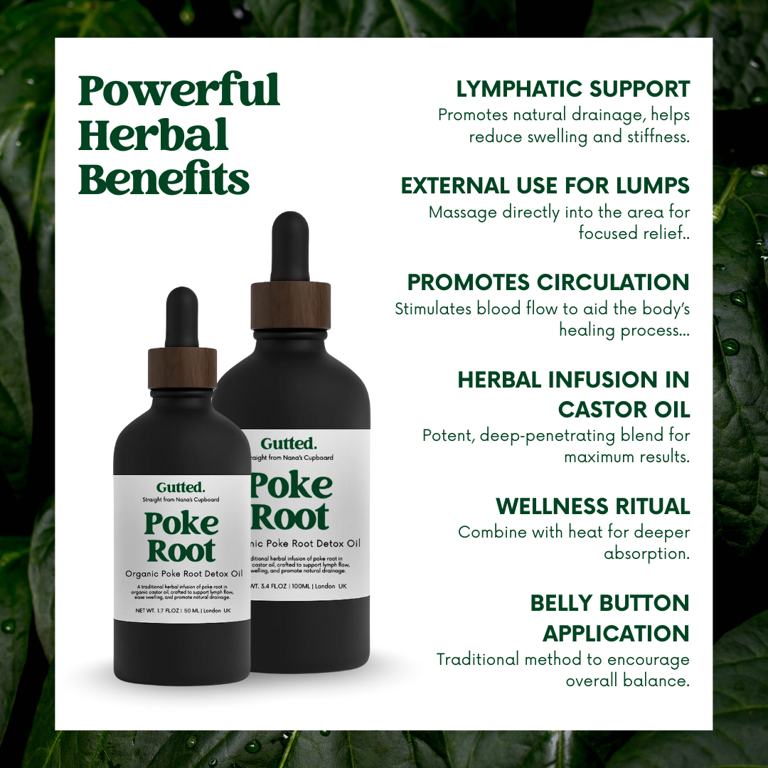 Organic Poke Root Oil – 100ml & 50ml | Wild-Infused Oil for Lymphatic Detox Support