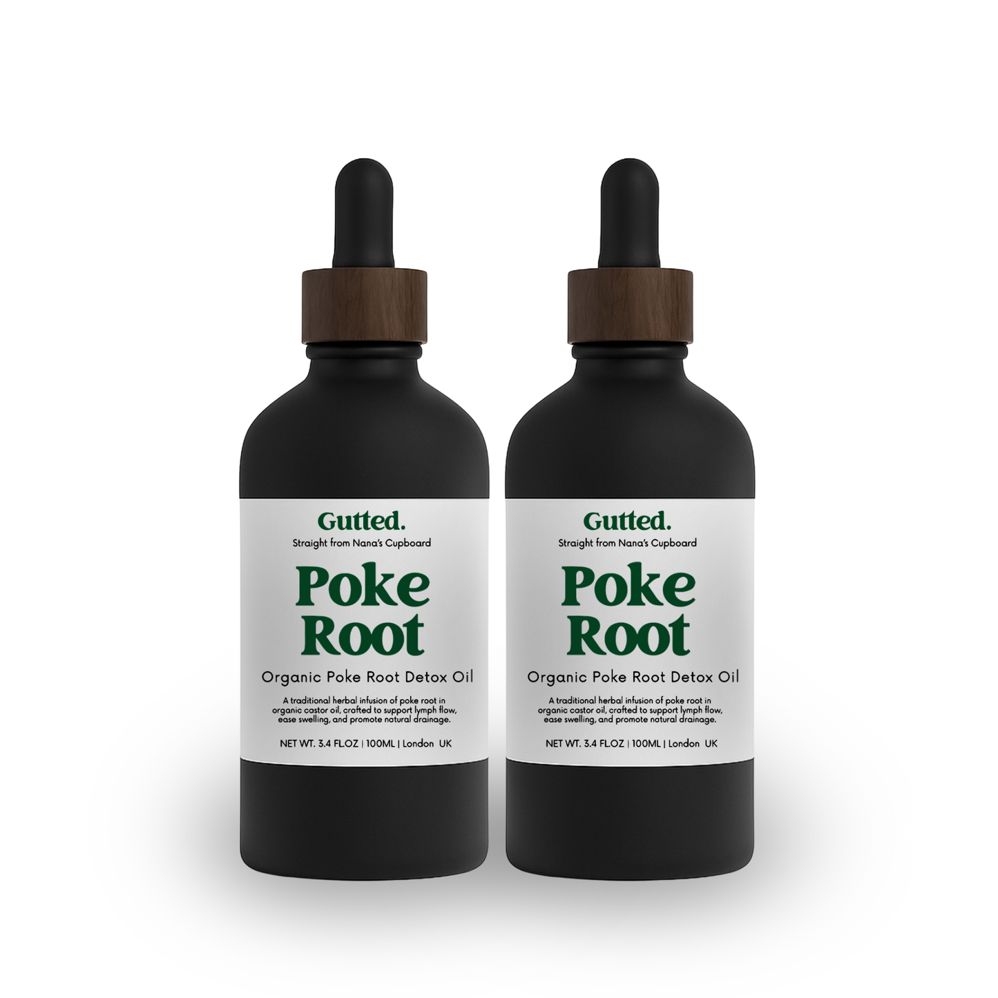 Organic Poke Root Oil Duo – 2 x 100ml Bottles | Lymphatic Detox Ritual Oil