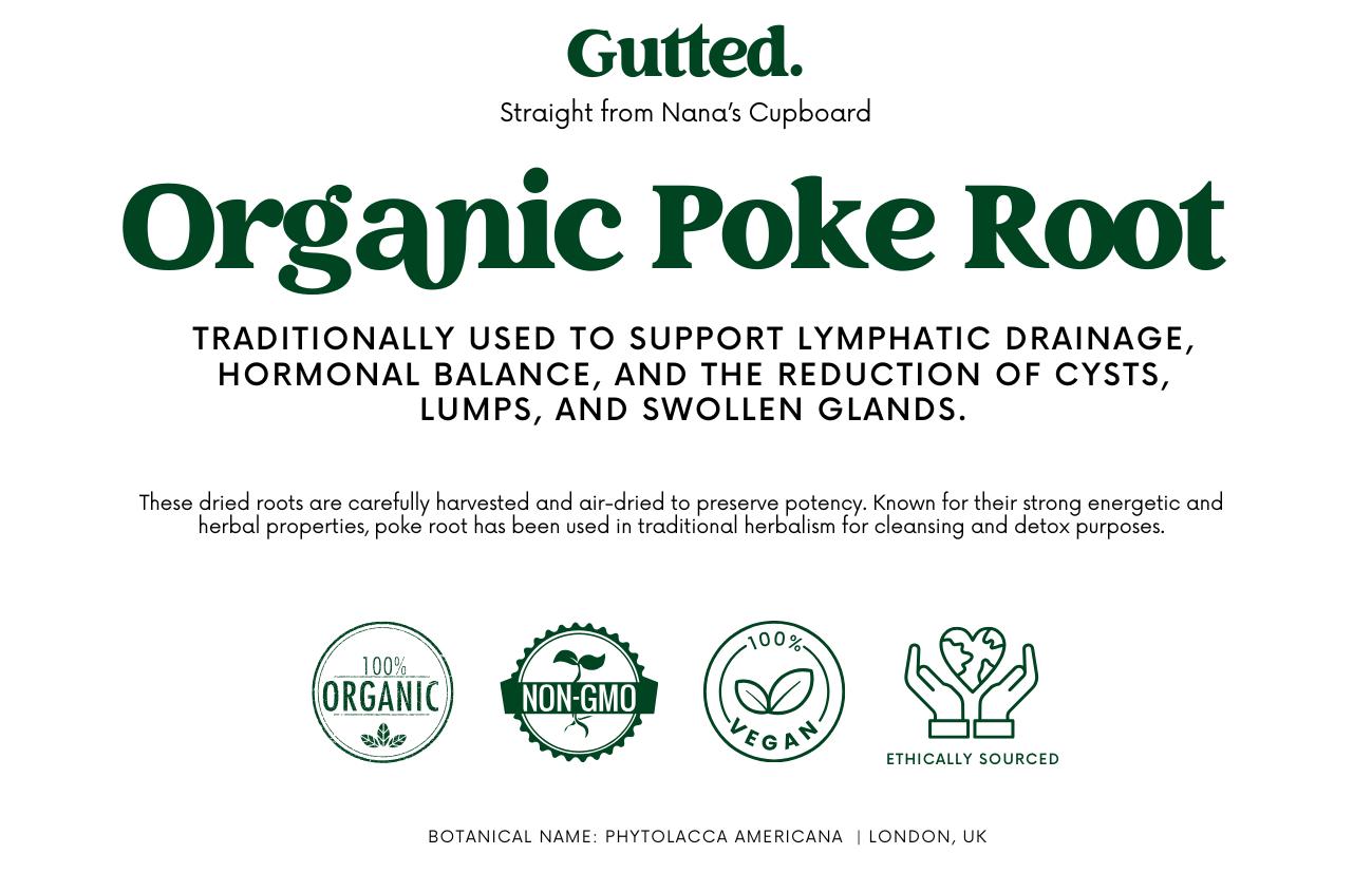 Organic Wildcrafted Poke Root Herb 50g | Dried Phytolacca Americana | Premium Dried Whole Root for Oil Infusion | Free Shipping