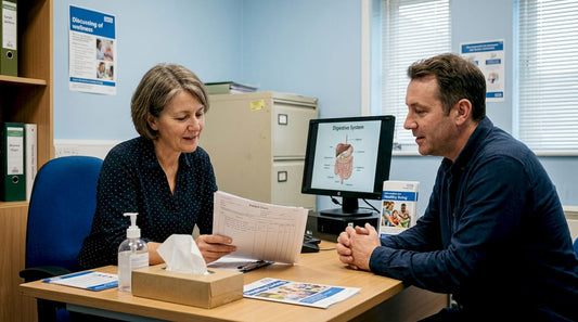 Doctor reviewing lymphatic health with patient