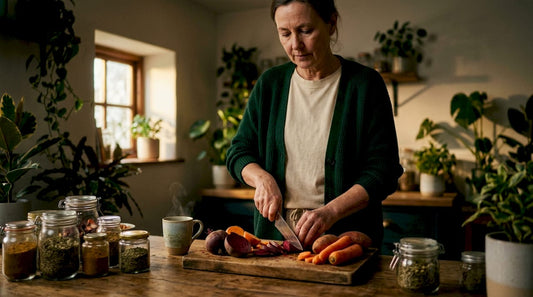 Woman preparing vegetables for naturopathic detox