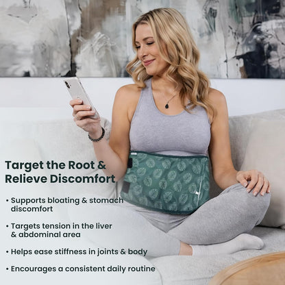 Gutted Organic Castor Oil Pack Kit for Waist & Neck – Premium Bamboo Cotton Reusable Set with Soft Organic Flannel Insert, Leak-Resistant, Adjustable Fit, Designed for Use with Castor Oil