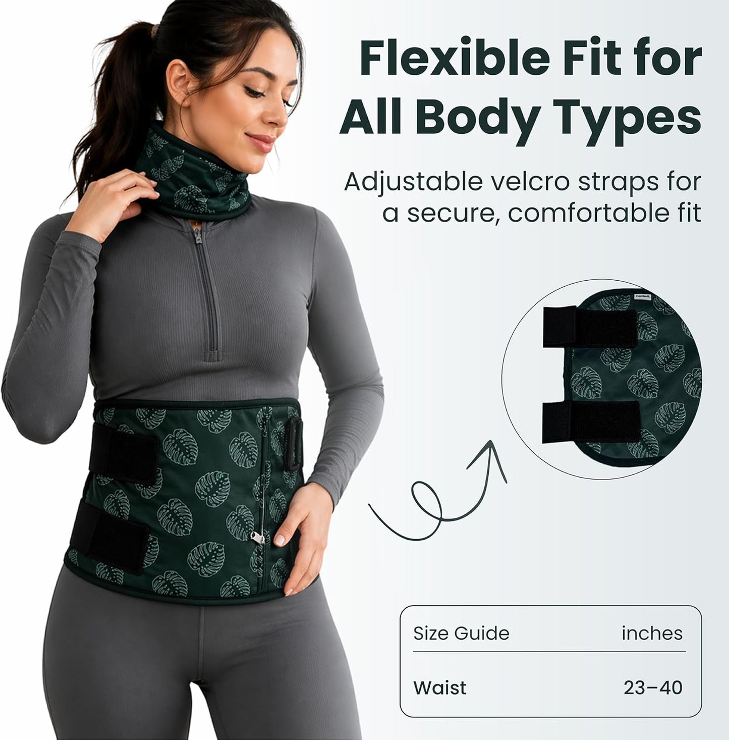 Gutted Organic Castor Oil Pack Kit for Waist & Neck – Premium Bamboo Cotton Reusable Set with Soft Organic Flannel Insert, Leak-Resistant, Adjustable Fit, Designed for Use with Castor Oil