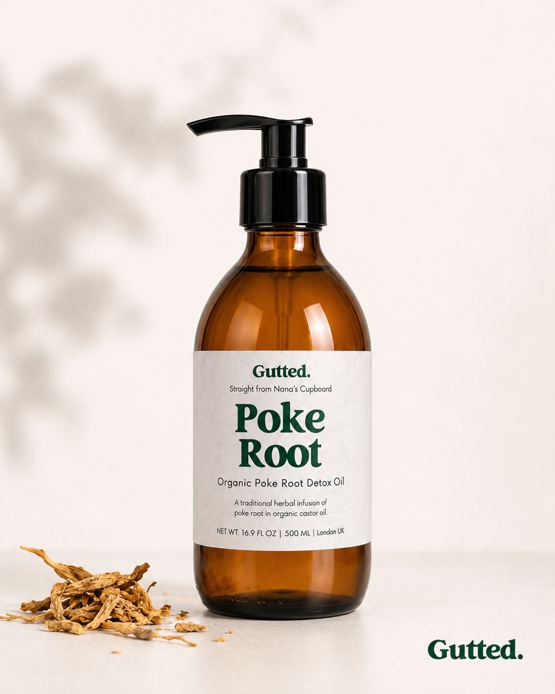 Professional Poke Root Infused Organic Castor Oil | Wholesale & Bulk Massage Oil for Therapists | 500ml & 1L