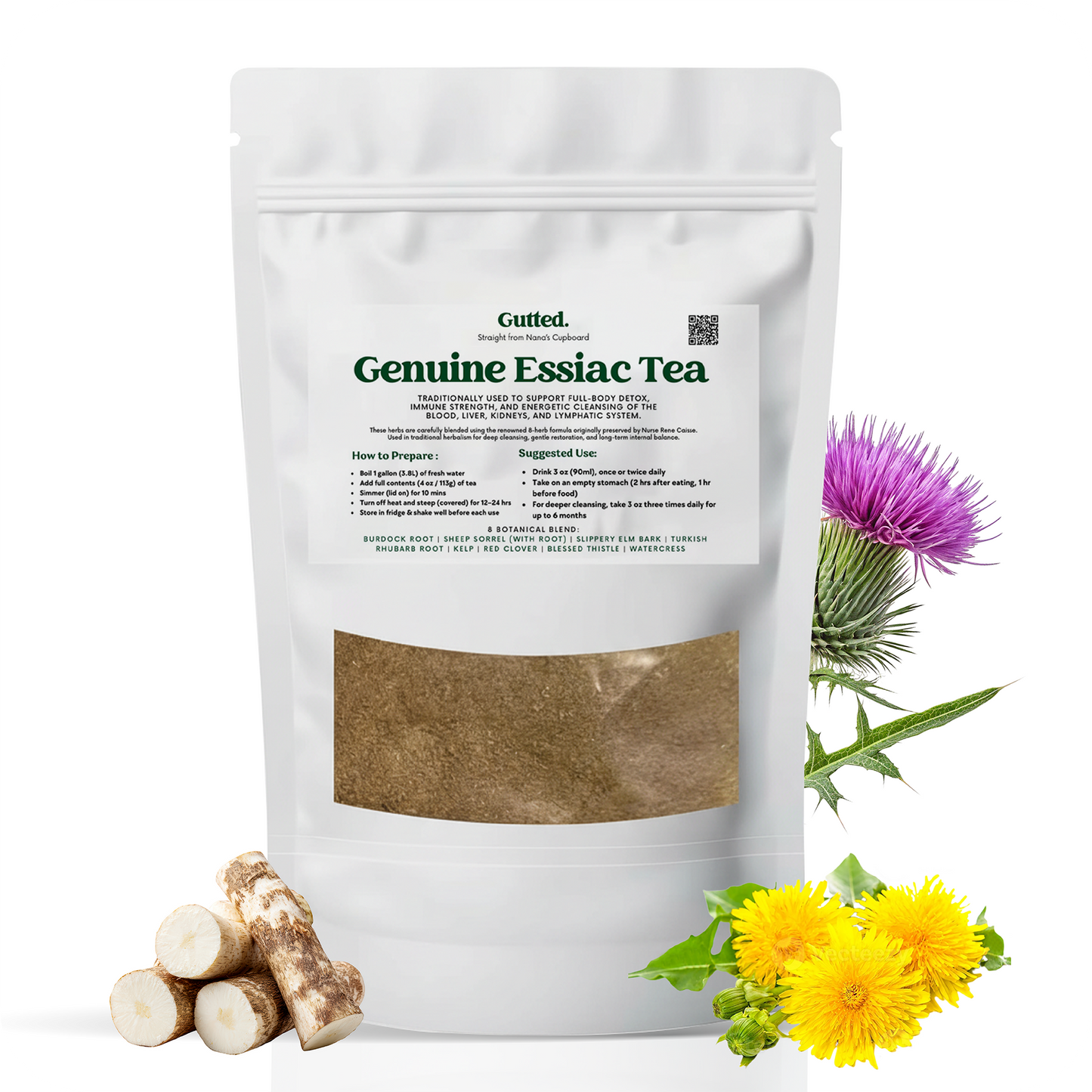 Genuine Essiac Tea – Authentic 8-Herb Detox | 4oz (112g) | Organic Herbal Blend | by Canadian Rene Caisse| 128-Day Cleanse Support | UK