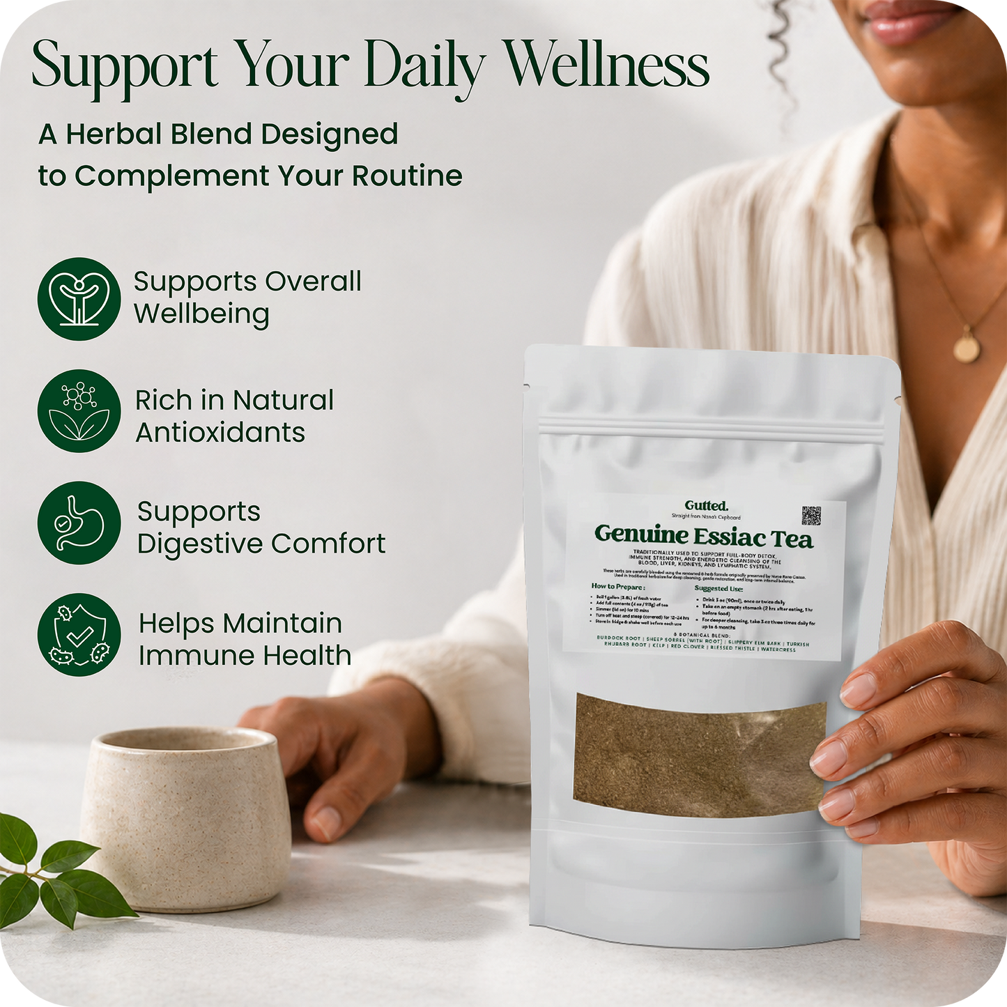 Genuine Essiac Tea – Authentic 8-Herb Detox | 4oz (112g) | Organic Herbal Blend | by Canadian Rene Caisse| 128-Day Cleanse Support | UK